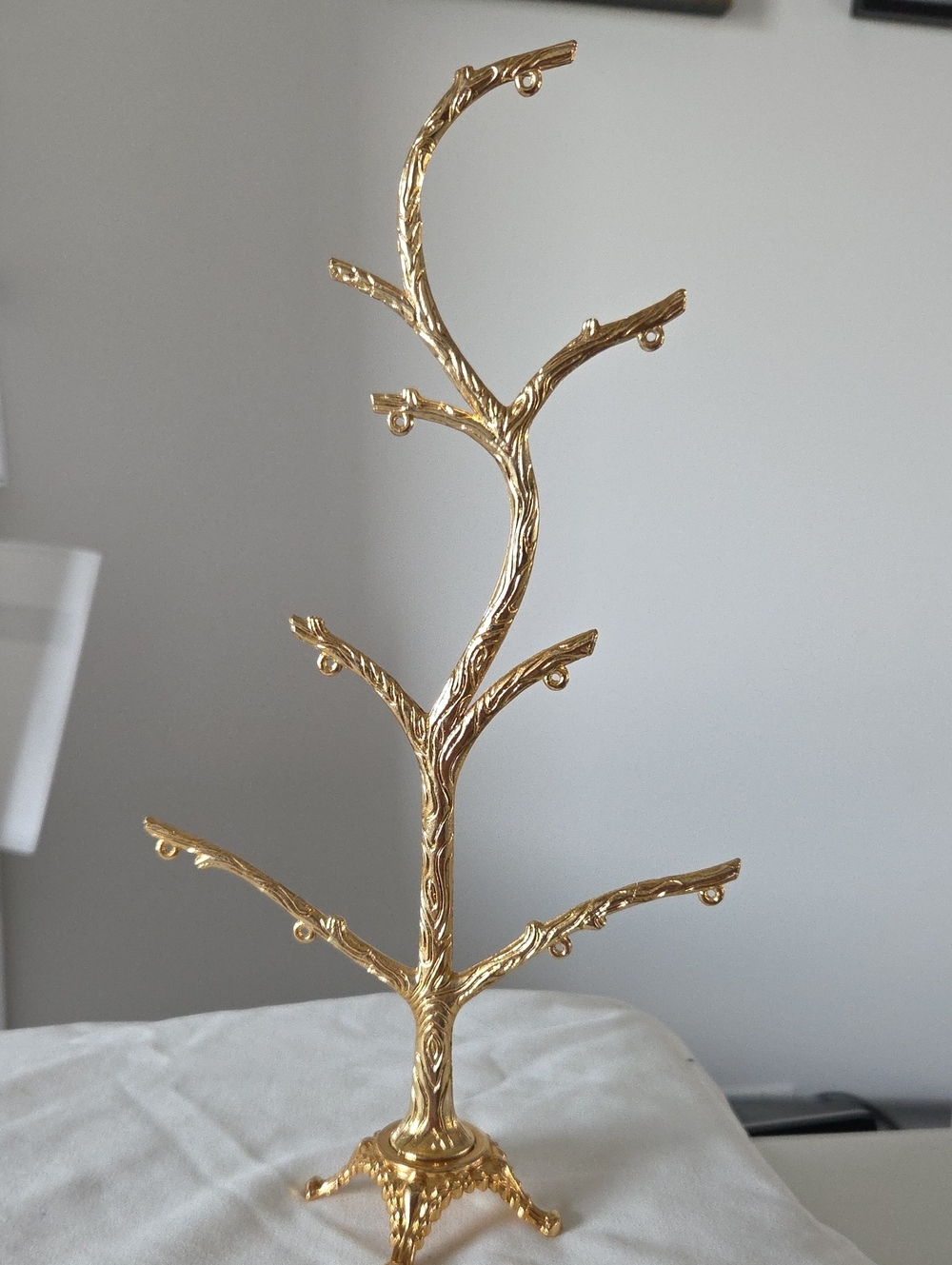 Gold Jewelry Tree Stand - Elegant Home Art Display